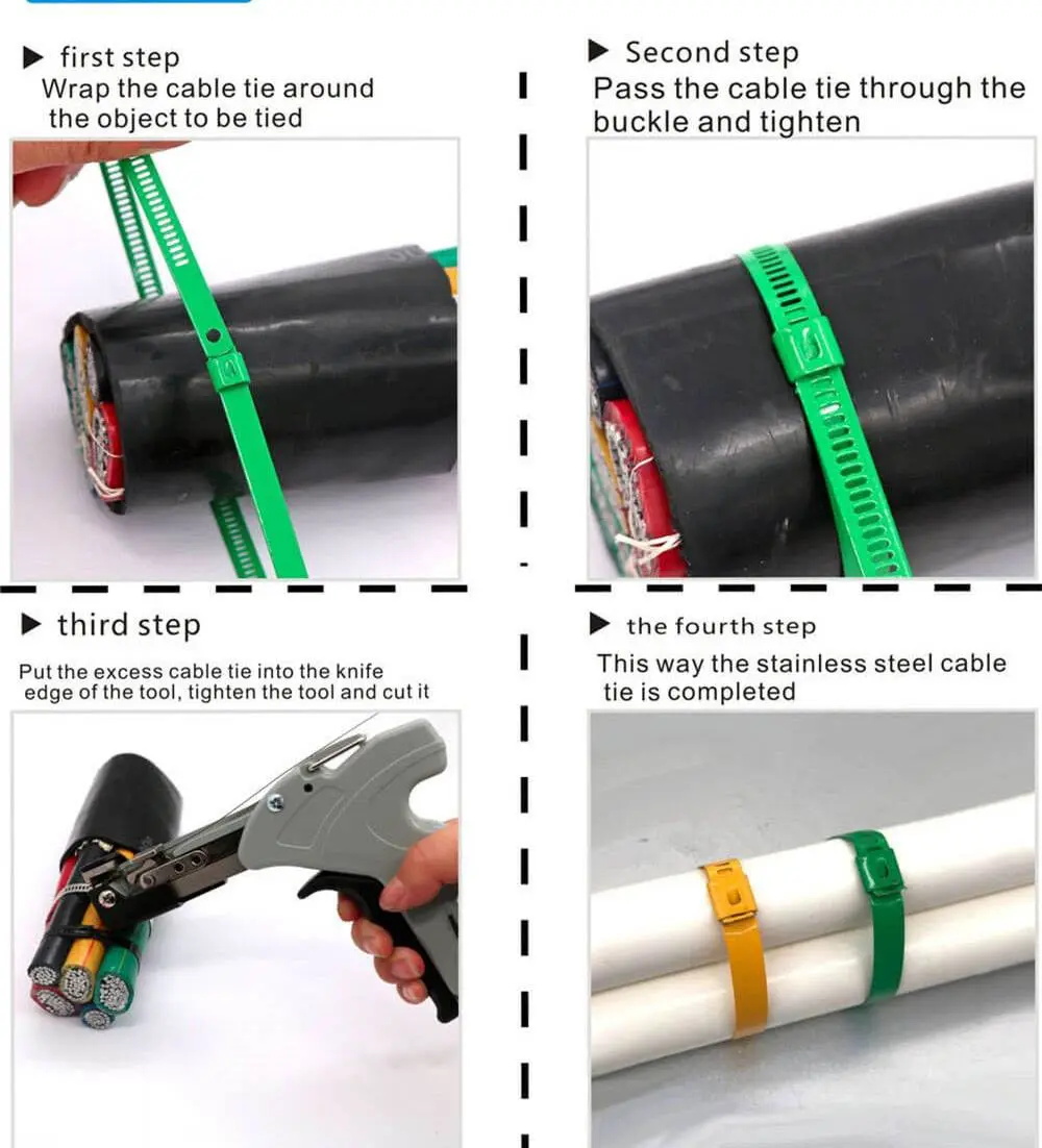 Stainless Steel Cable Ties-Ladder Single-Lock Fully Polyester Coated Ties